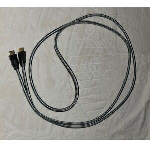 Braided HDMI Cable Gold Plated High Speed 4K 1080p Silver Black Nylon Cord 6ft